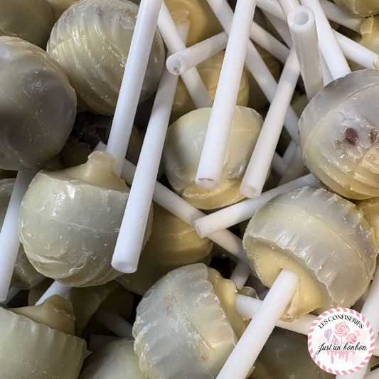 Sucette Chocolat Blanc Fourrée Pâte à Tartiner (lot de 5)