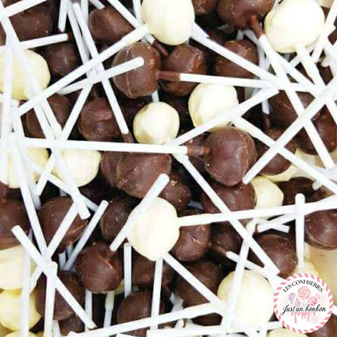 Sucette Nougat Lait/Blanc (lot de 4)