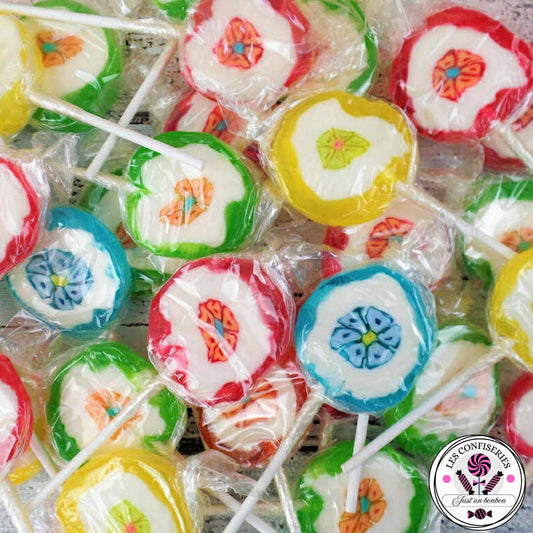 Sucettes Fruits Fleurs (lot de 3)